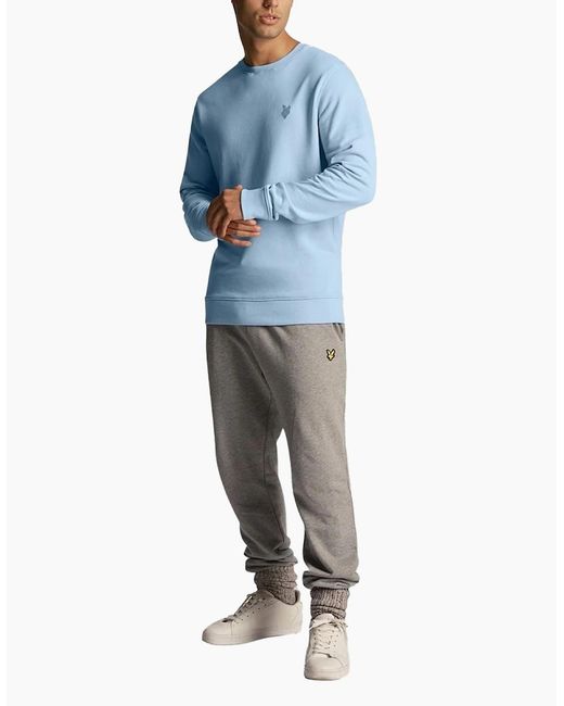 Lyle & Scott Blue Lyle & Scott Ml2255Ton Tonal Eagle Crew Neck Knitted Jumper Sweatshirt Top for men