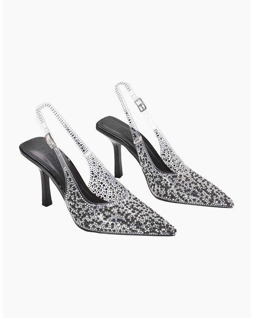 XY London Metallic Ladies Pauline Perspex High Heels