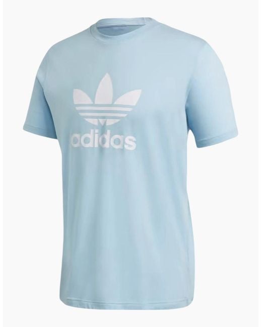 Adidas Blue Originals T Shirts Trefoil Logo California Retro Design Summer Tee for men