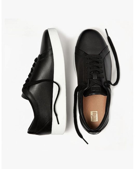 Fitflop Black Rally Leather Trainers