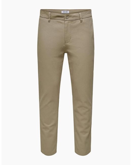 ONLY Blue Solid Patterned Straight Chinos for men