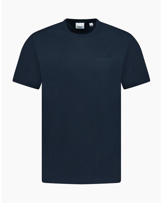 Burberry Blue 'Jenson' Crew Neck Logo T-Shirt for men