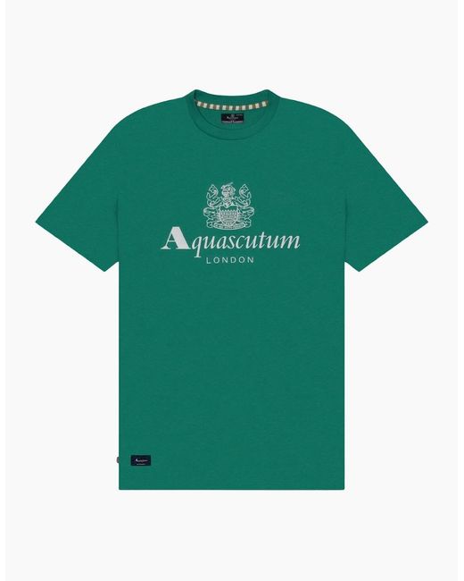 Aquascutum Green Active Beach Basic Big Logo T-Shirt for men