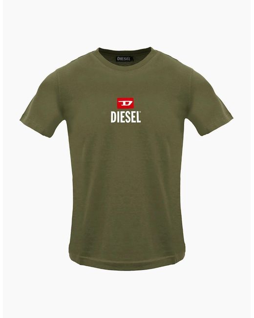 DIESEL Green Just Small New D Logo Deep Depths T-Shirt for men