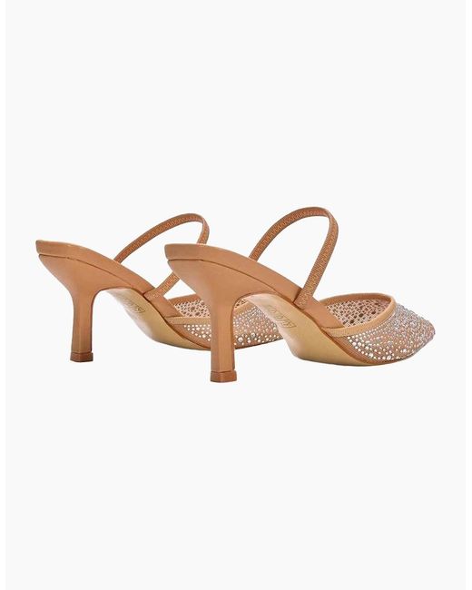 XY London Pink Ladies Chase Rhinestone Mesh Court Shoes