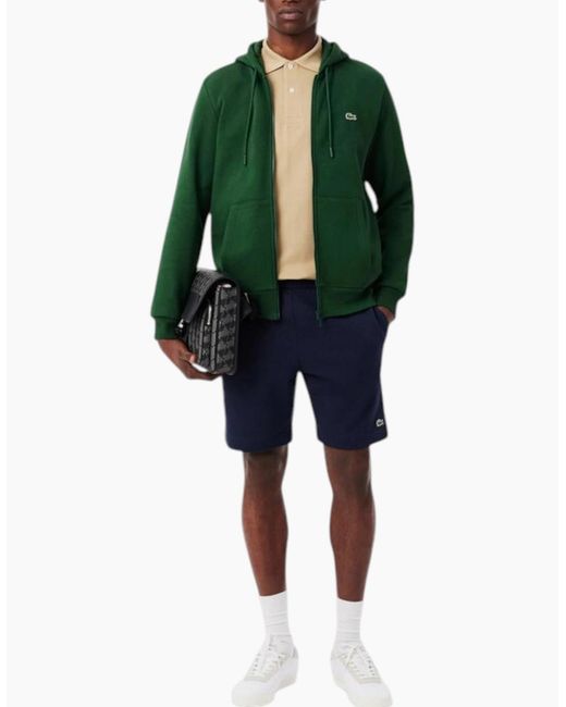 Lacoste Green Fleece Hoodie Zip Up Cotton Hoody for men
