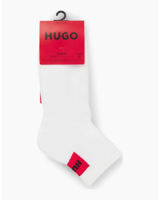 Boss White Pack Of Logo Ankle Socks for men