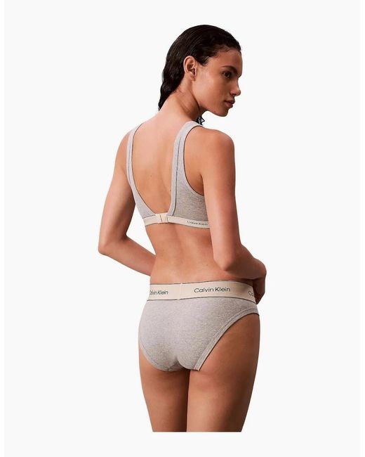 Calvin Klein White Heritage Cotton Bikini Brief, Heather