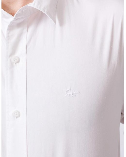 aubi White Chase Poplin Shirt for men