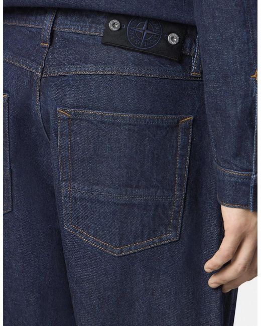 Stone Island Blue Rinsed Regular Straight J100005 Jeans for men