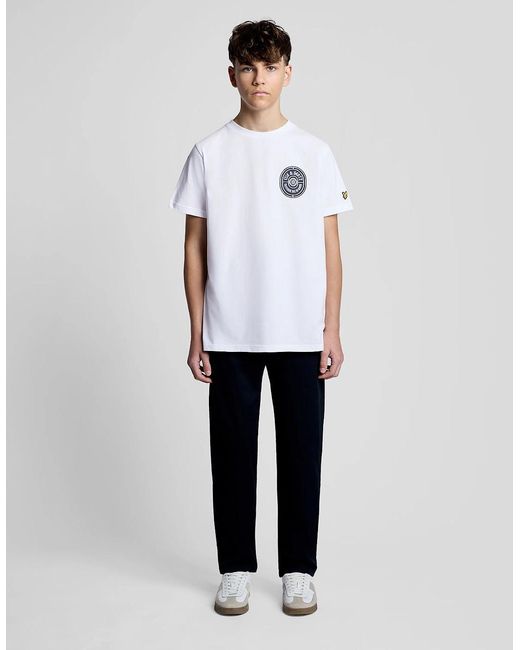 Lyle & Scott White Graphic Badge Cotton T-Shirt for men