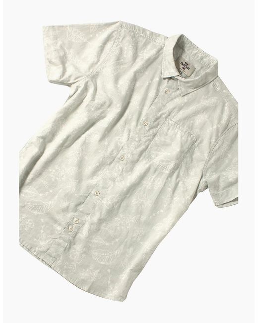 Bellfield Clothing White Antares Short Sleeve Floral Print Shirt for men