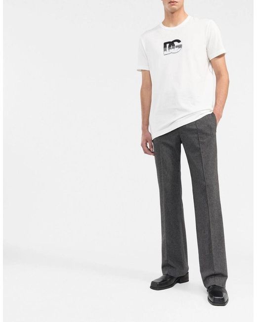 Dolce & Gabbana White Logo Patch T-Shirt for men