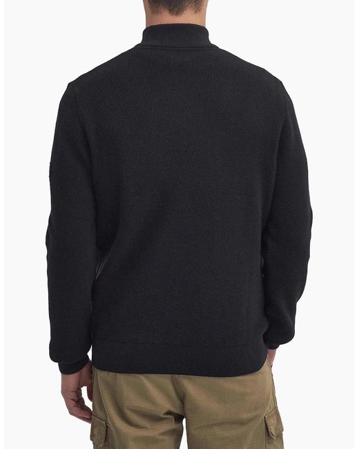 Barbour Blue Crawley Half-Zip Knit for men