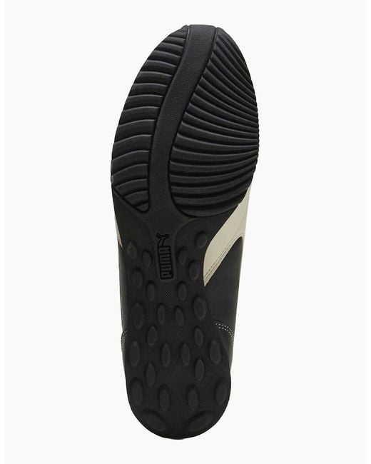 PUMA Black Ladies Sprint Leather Flat Trainers