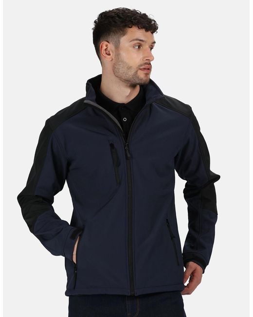 Regatta Blue Hydroforce 3-Layer Softshell Jacket (Wind Resistant, Water Repellent & Breathable) for men