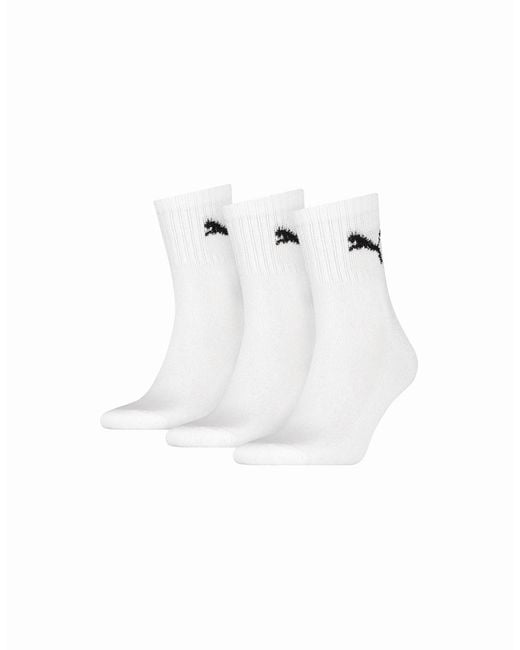 PUMA White Adult Crew Socks (Pack Of 3)