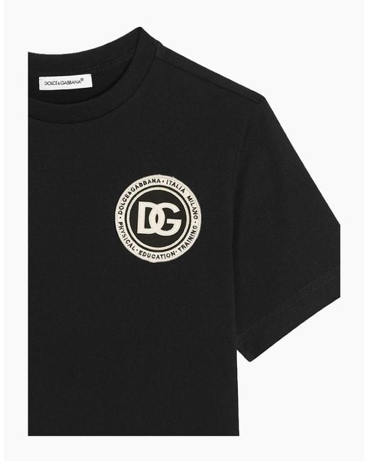 Dolce & Gabbana Black T-Shirt With Logo for men