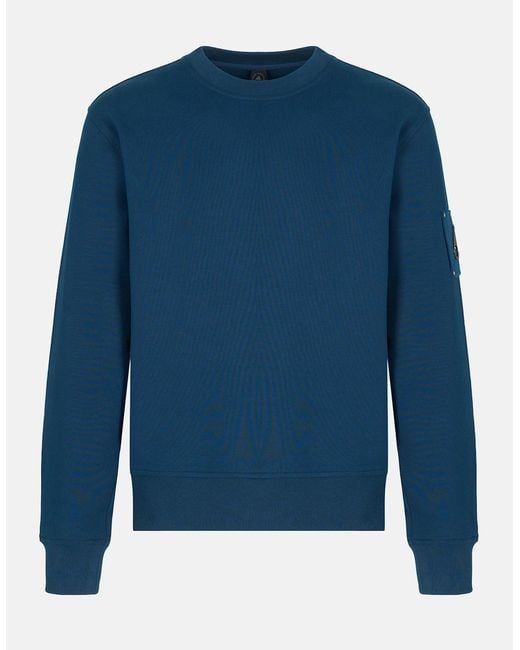 Moose Knuckles Blue Hartsfield Crew Sweatshirt for men