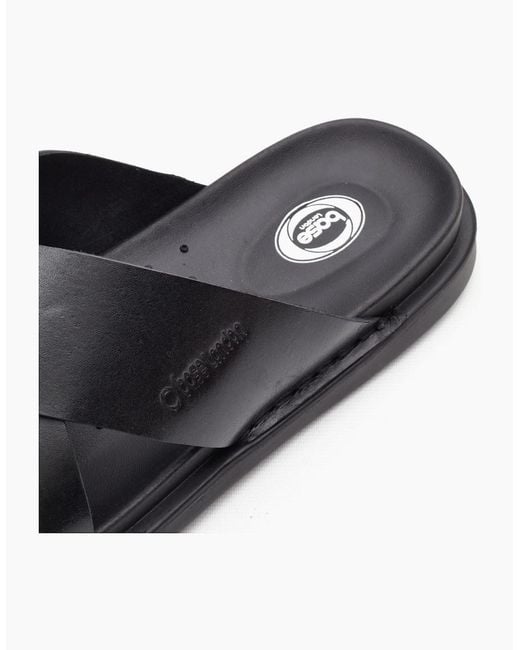 Base London Black London Drift Leather Sandals for men