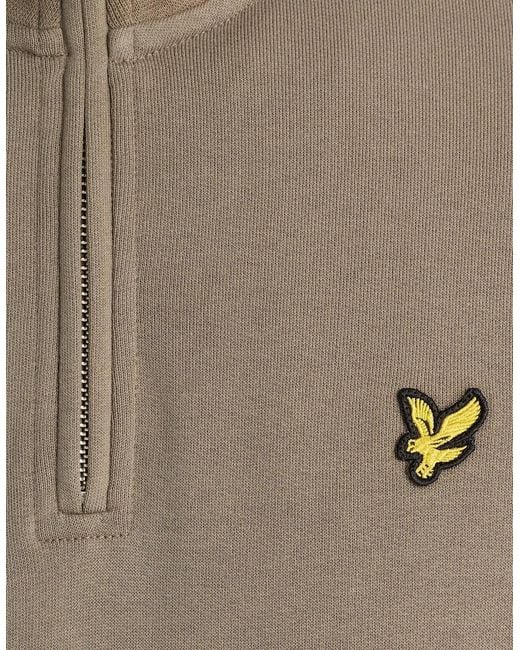 Lyle & Scott Green Cotton Loopback 1/4 Zip Sweatshirt for men