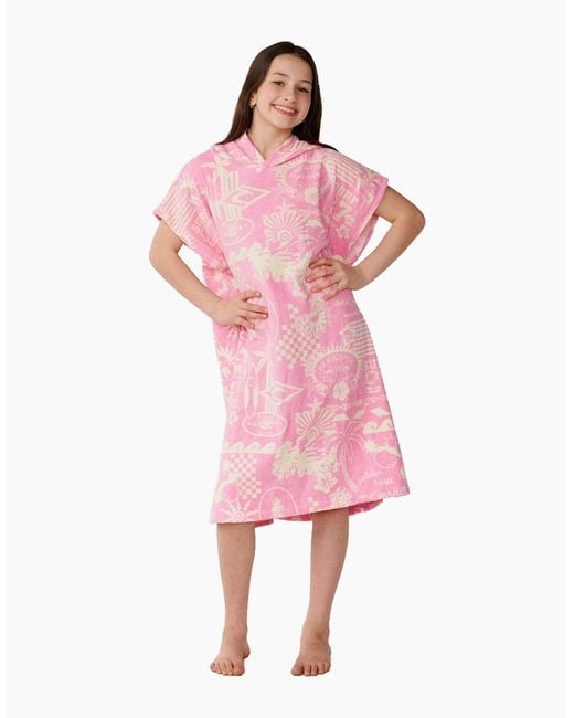 Rip Curl Pink Rip Curl Mixed Hooded Poncho