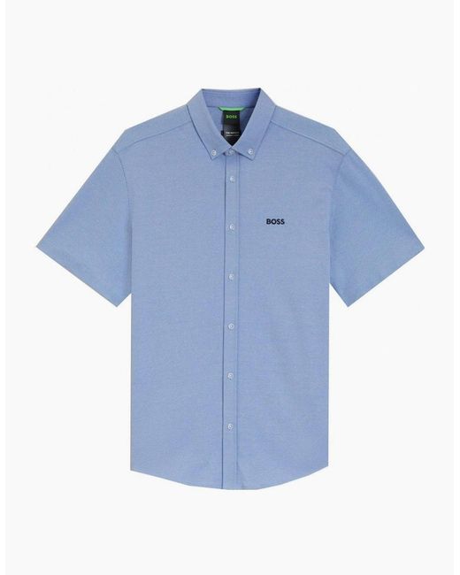Boss Blue Short Sleeved Motion Shirt for men