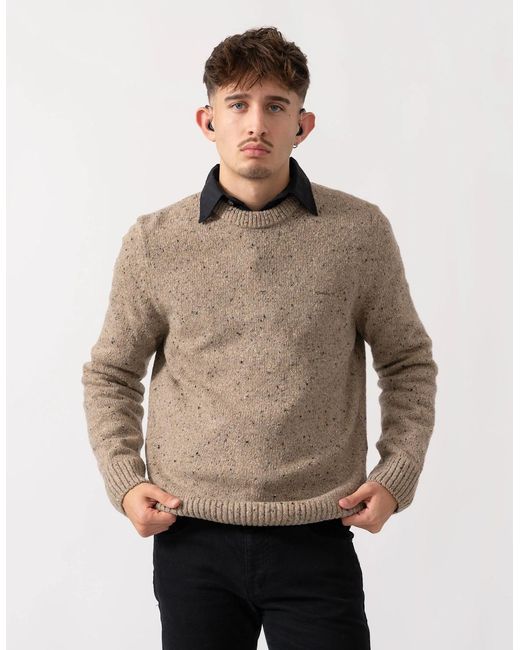 Gant Natural Wool Blend Neps Crew Neck Jumper for men
