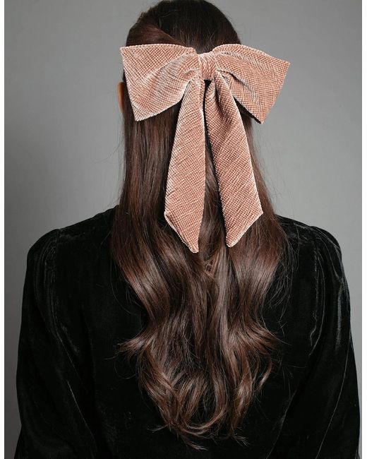 Nooki Design Red Crinkle Velvet Bow Dusty