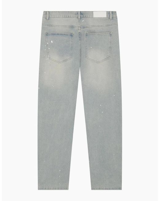 Magrit Gray Core Painted Straight Jeans for men