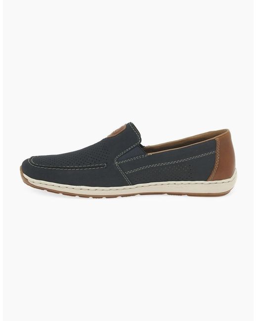 Rieker Blue Mariner Slip On Boat Shoes for men