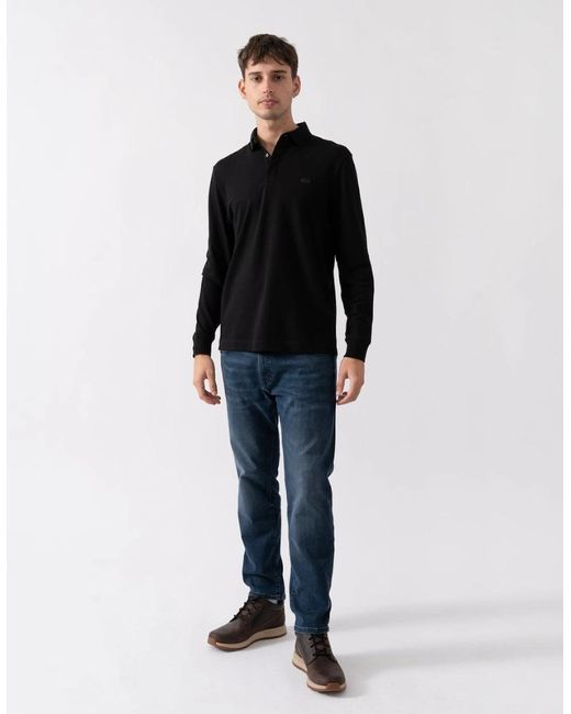 Lacoste Black Long Sleeve Polo for men