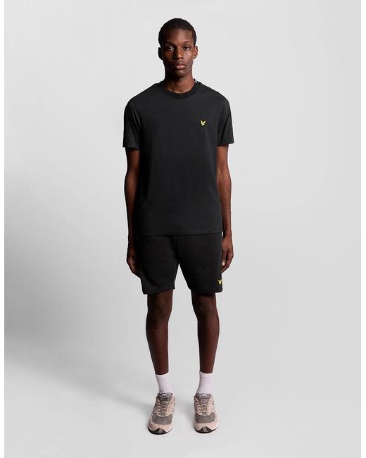 Lyle & Scott Black Sports Tape Sweat Shorts for men