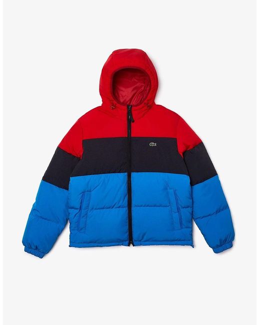 Lacoste Red Lightweight Water-Resistant Puffer Jacket for men