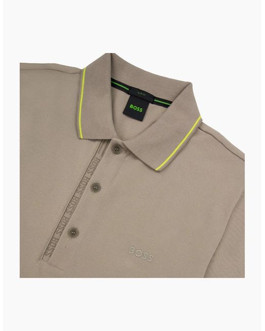 Boss Natural Paule 4 Slim Fit Branded Placket Polo 334 for men
