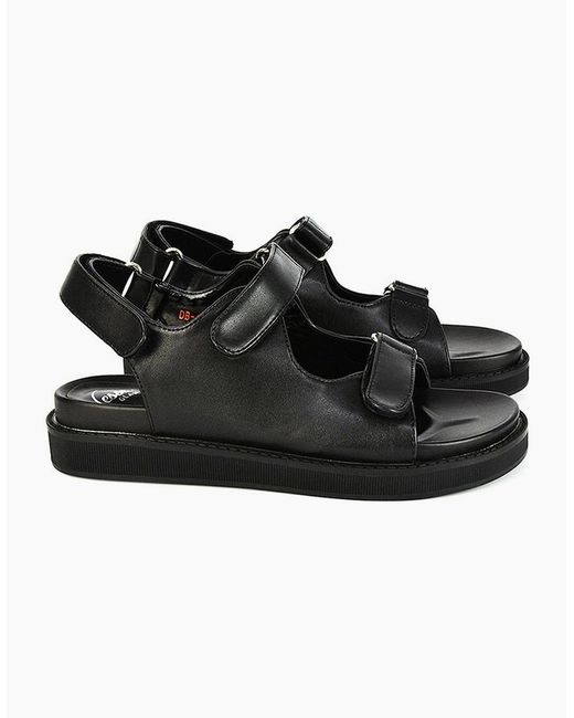 XY London Black Ladies Asher Double Strap Platform Heel Sandals