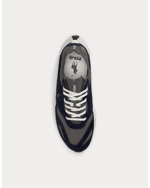 Polo Ralph Lauren Blue Boerum Knit Casual Trainers Hunter/Dark Metal for men