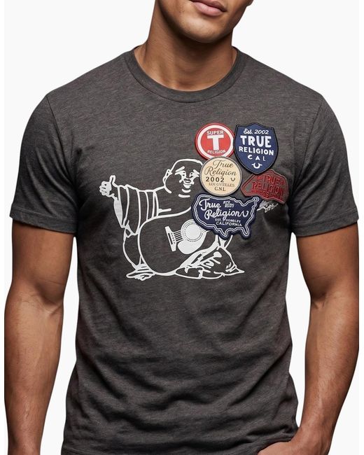 True Religion Black 109553 T Shirts for men