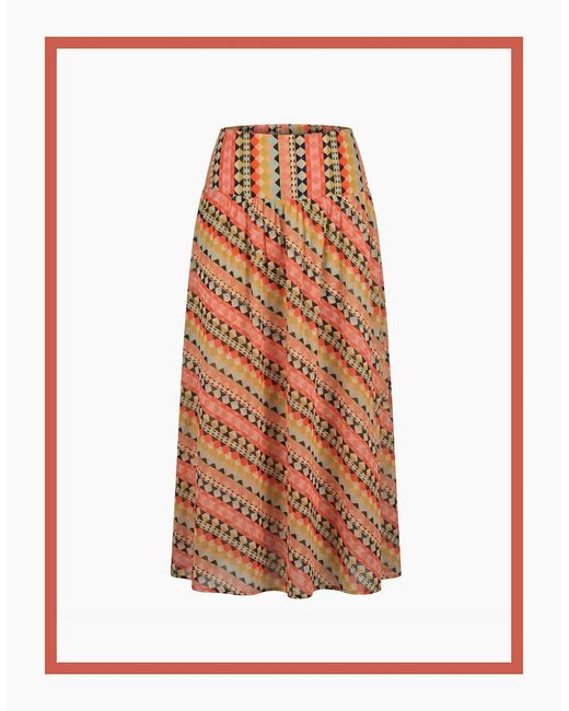 Nooki Design Green Dalston Geometric Printed Skirt