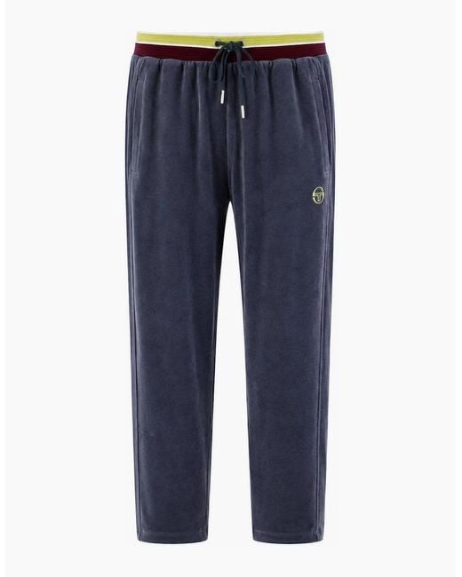 Sergio Tacchini Blue Sartori Velour Track Pant Joggers Turbulence for men