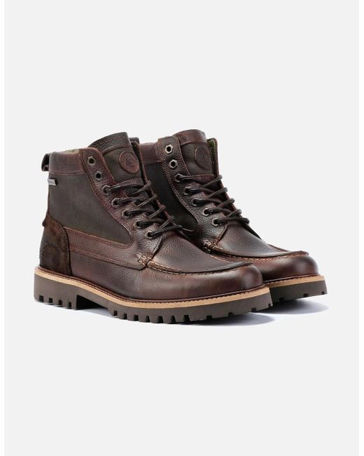 Barbour Brown Sheene Leather Boots for men