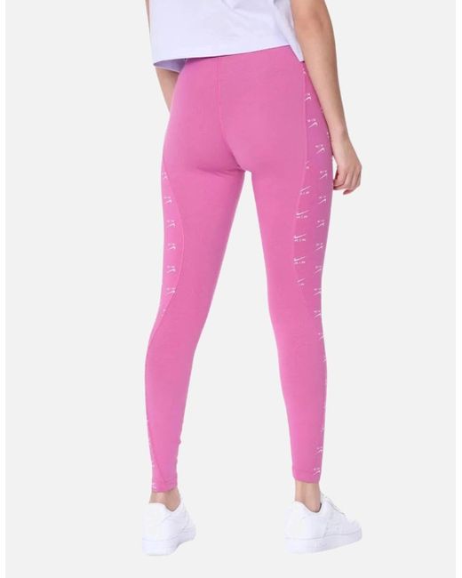 Nike Pink All Over Swoosh Logo Plain Leggings
