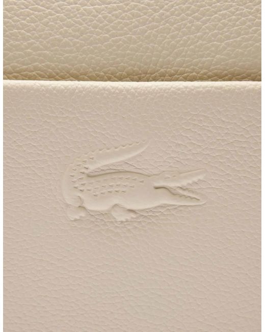 Lacoste Natural City Court Grain Leather Shoulder Bag