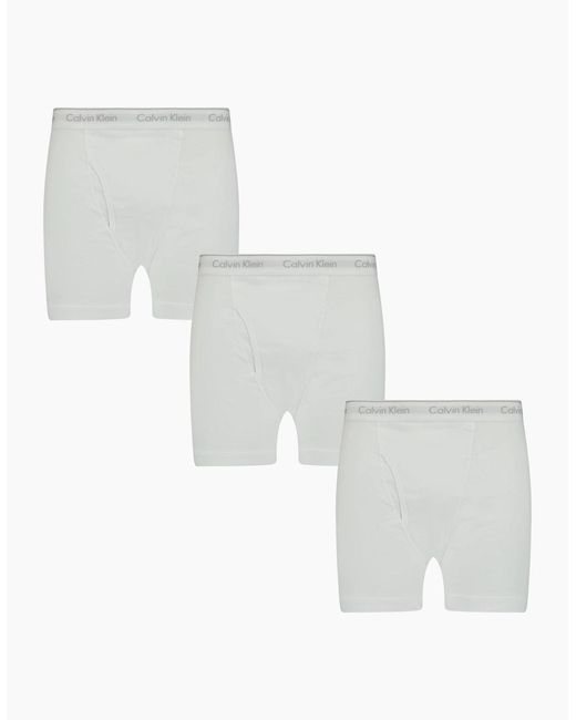 Calvin Klein White Stencil Logo Cotton Stretch Boxers (3 Pack) for men