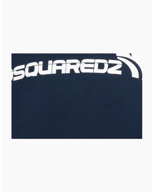 DSquared² Blue Bold Maple Leaf Logo Sweatshirt for men