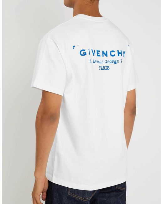 Givenchy White Stamp Print T-Shirt for men