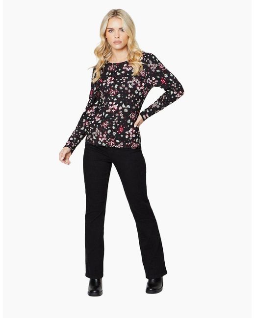 Dorothy Perkins Black Ladies Comfort Stretch Petite Bootcut Jeans