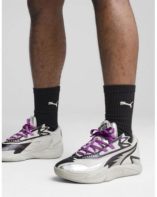 PUMA Gray Scoot Zeros Ii Sterling Basketball Trainers for men