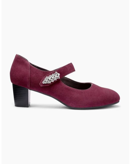 Hotter Purple Duet Wide Fit Mary Jane Shoes