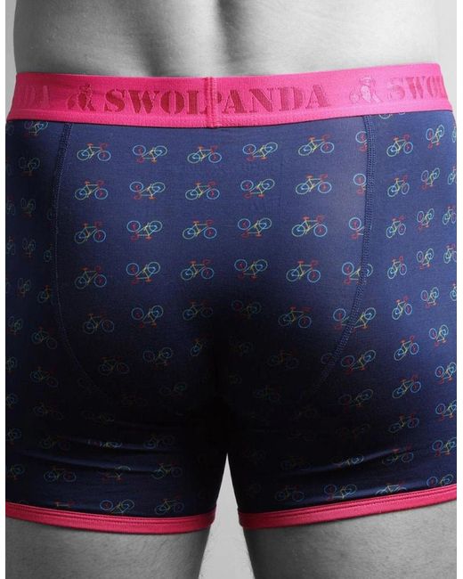 Swole Panda Blue Bicycles Bamboo Boxer Brief for men